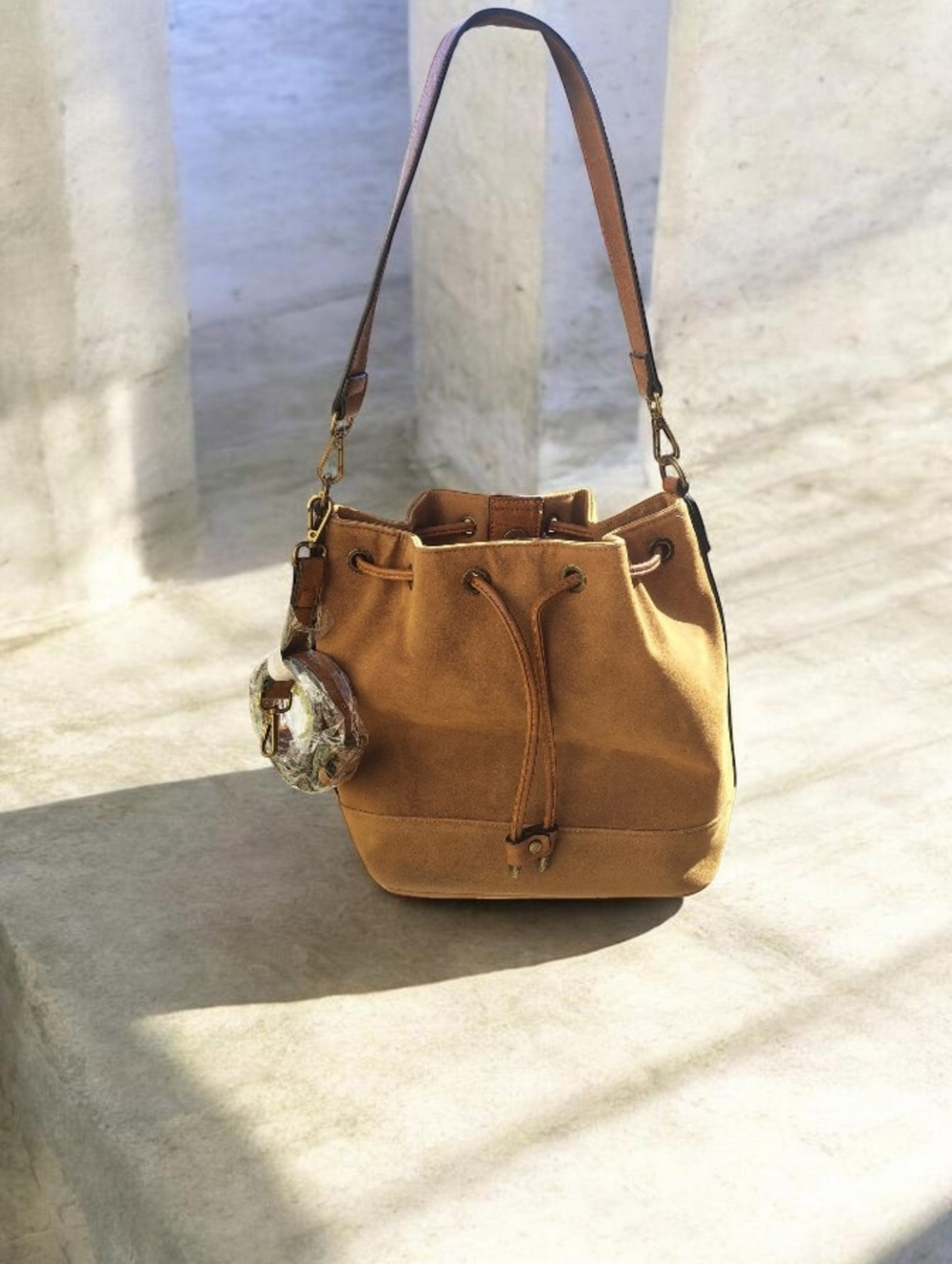 Afkomst Tan Drawstring Bucket Bag - Women